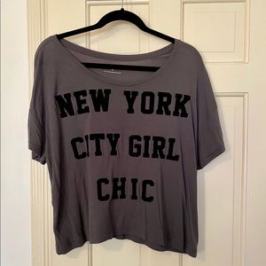 Express cropped “New York City Girl Chic” t-shirt
